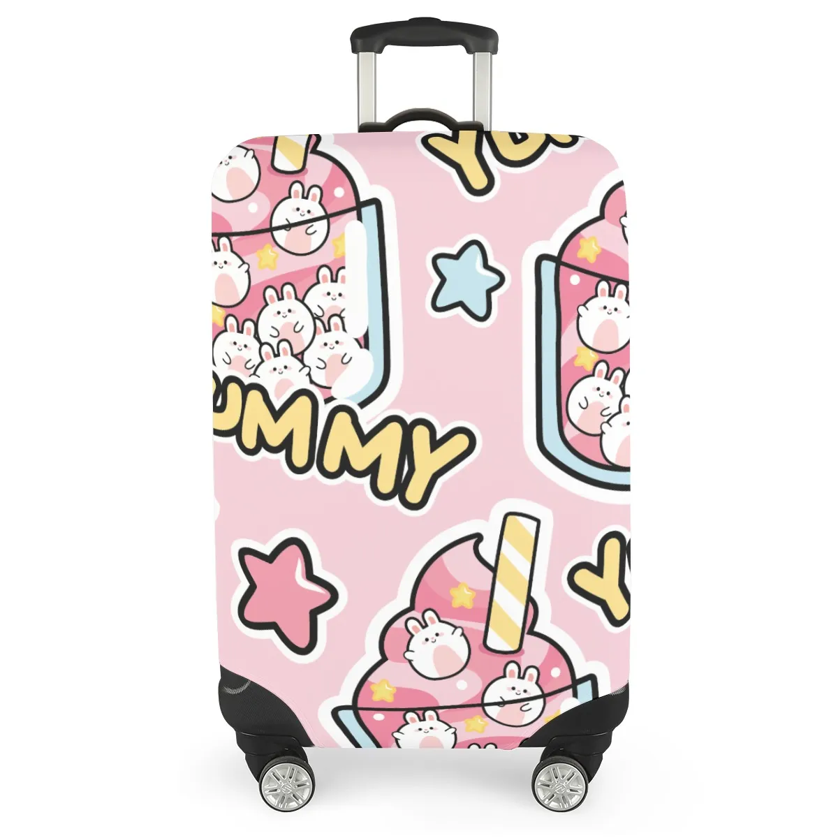 DHgatepod Allover Print Luggage Cover with Belt | Universal Suitcase Protector | Scratch Resistant Travel Case Covers