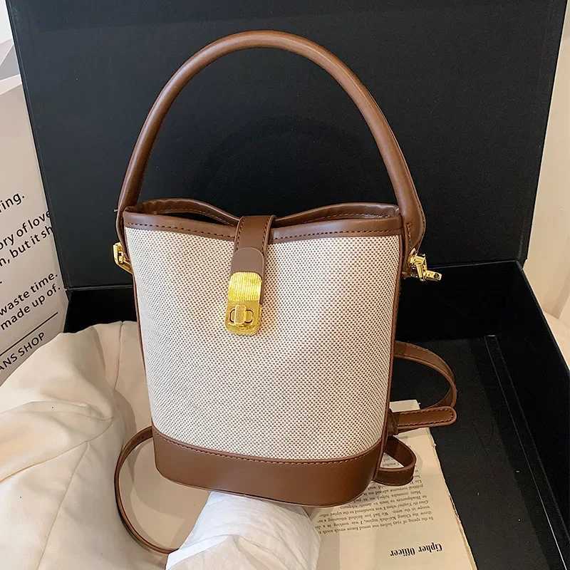 Casual Color Block Bucket Bag Wens Spring Summer Versatile Single Shoder Bag Fiable Crossbody Bag D251014