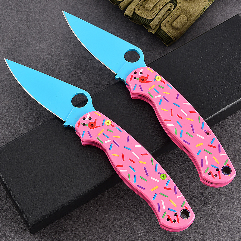 C81 Donut Pocket Folding Knife S30V Blade Aluminum Alloy Handle Outdoor Camping Wilderness Survival Self-defense Portable Tactical Knives With Back Clip