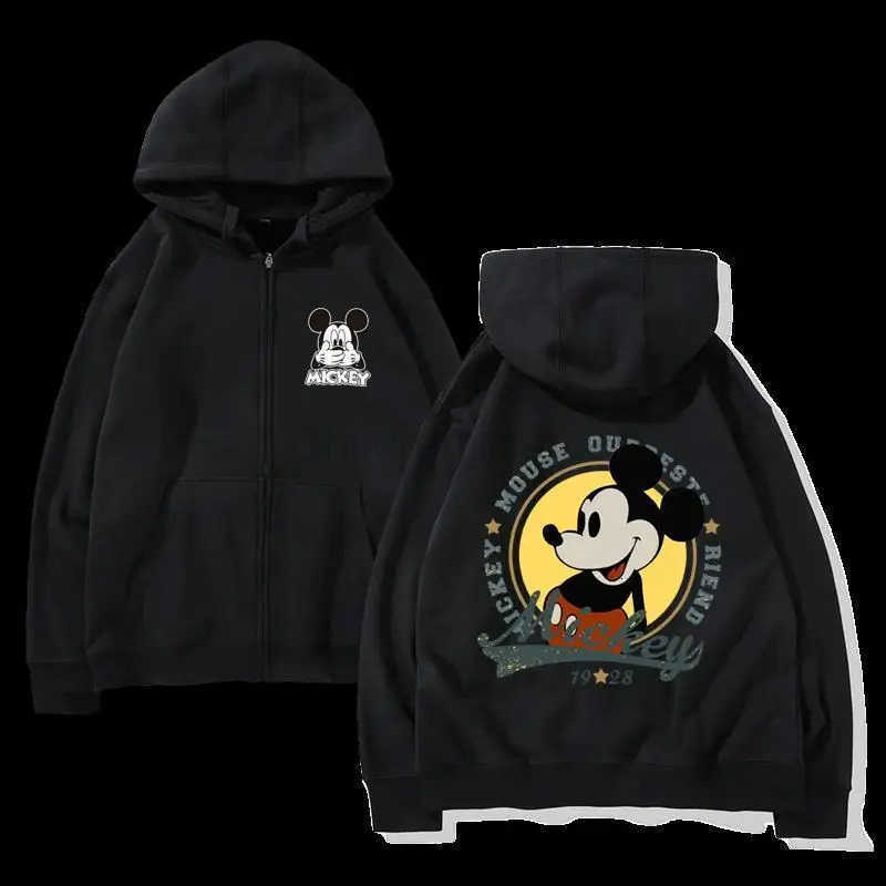 Disney Authentic Authorized Cartoon Disneyland Sport Mickey Minnie Anime Print Fashion Hoodie Mens Zip Jacket Plus Size H251014