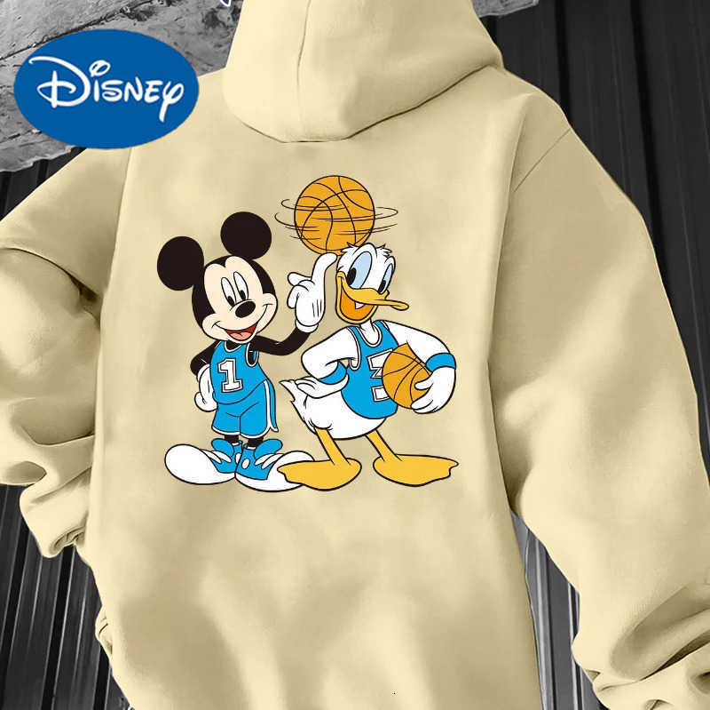 Disney Mickey Mouse and Donald Duck Mens Oversized Hoodie Long Sleeve Pullover Casual Autumn and Winter Fashion Top H251014