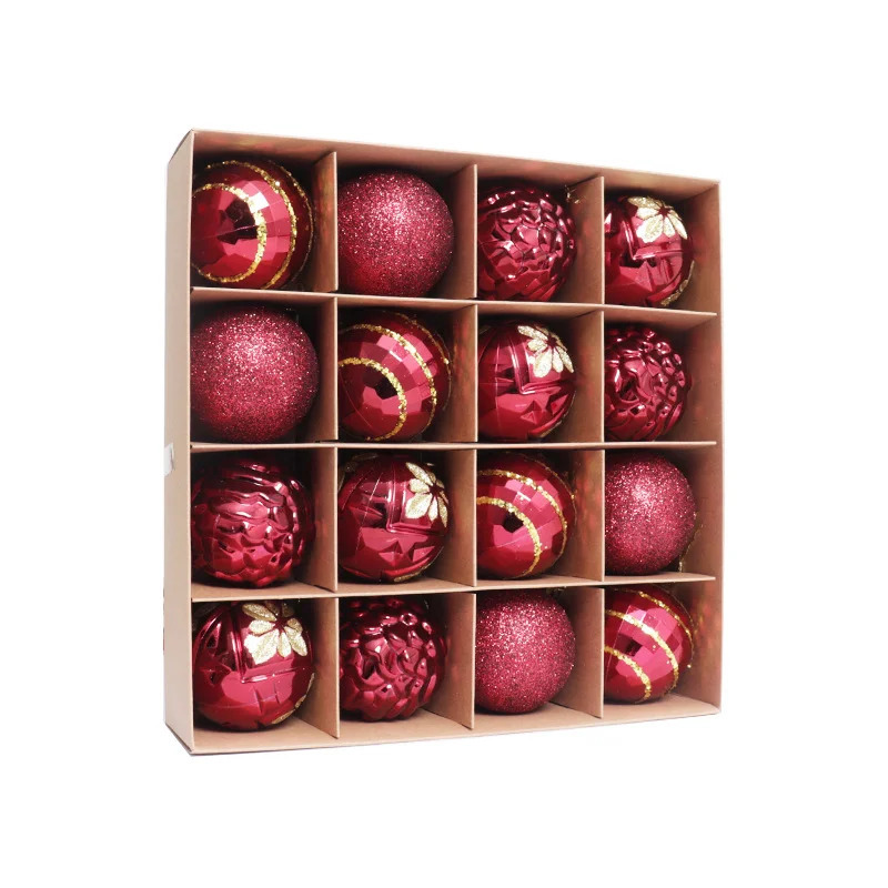 Christmas Ornaments 6CM16PCS Electroplated Plastic Painted Ball Set Tree Decorations 251013