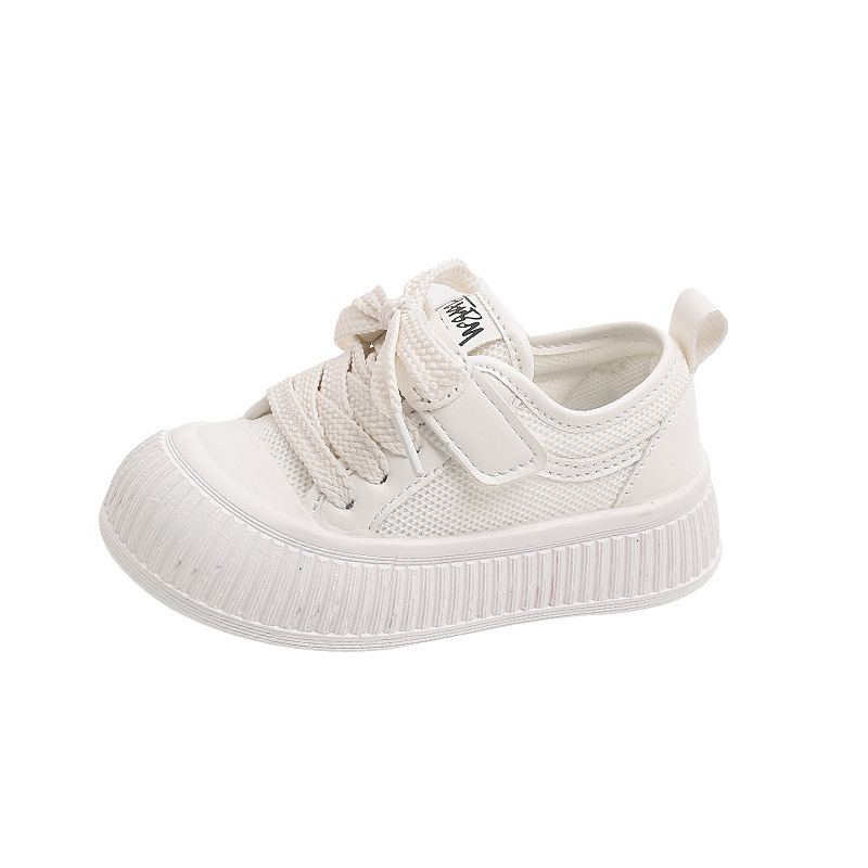 2025 Spring New Korean Edition Childrens White Shoes Fashionable and Breathable Sports Shoes Soft soled Baby Shoes for Small and Medium sized Children