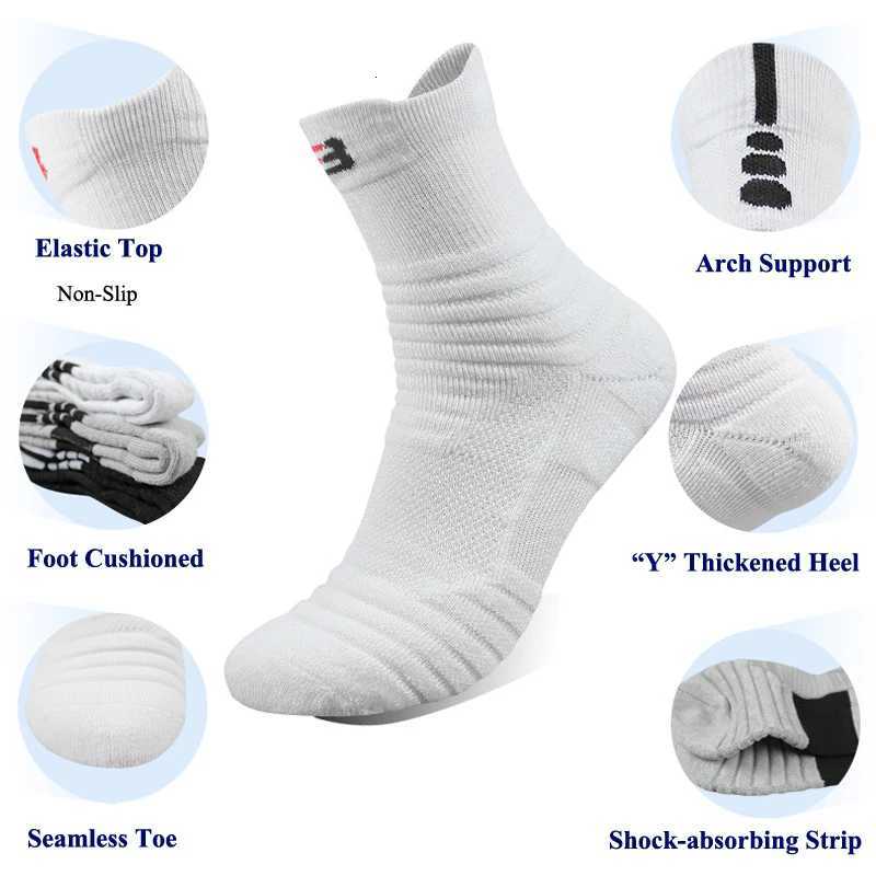 Men Sports Socks Shockabsorbing Cushion Terry Towel Basketball Cycling Running Hiking Tennis Socks for Women Cotton Size 3148 Z251014