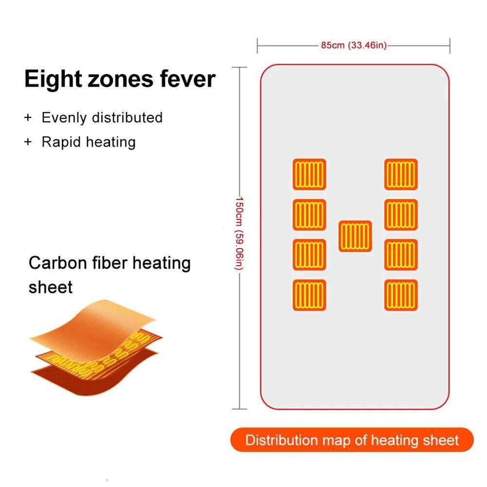 USB Heated Blanket Warm Shawl Blanket 3 Heating Level Electric Heated Throw Coral Velvet 9 Heated Areas for Outdoor Home Office Y251014