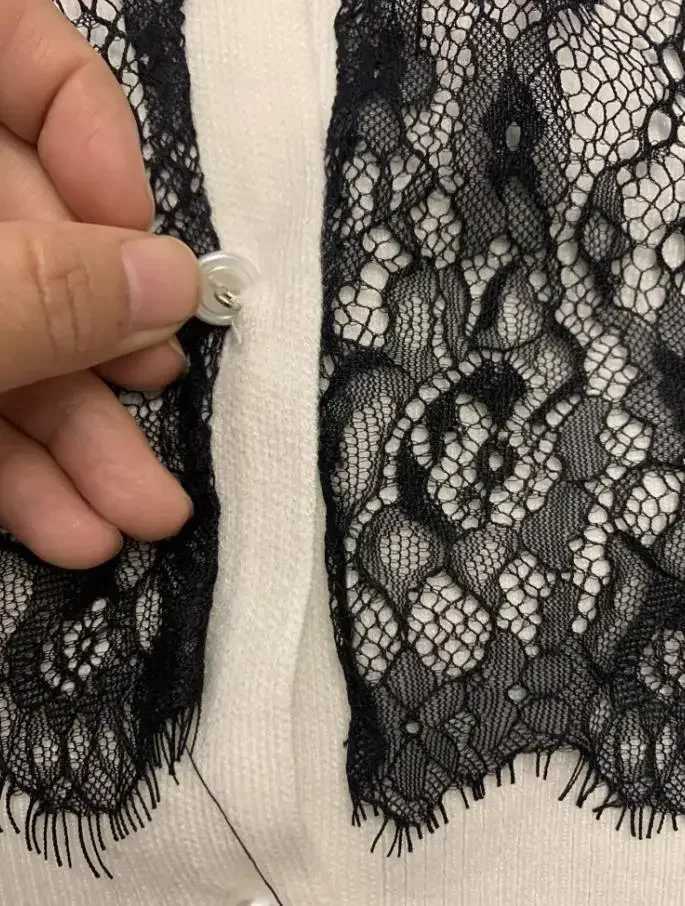 women lace deco sweaters fashion lace patchwork knitted cardigans womens sweaters bla cardigan woman kaii cardigan W251014