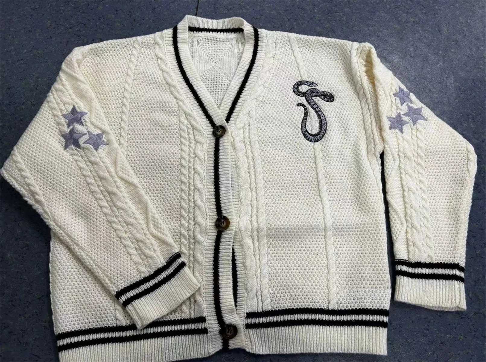 Bla Cute Lantern Sve Knitted Cardigan Embroidered Button Down Cable Knit Sweater Women Autumn Winter Vintage Vne Outfit W251014