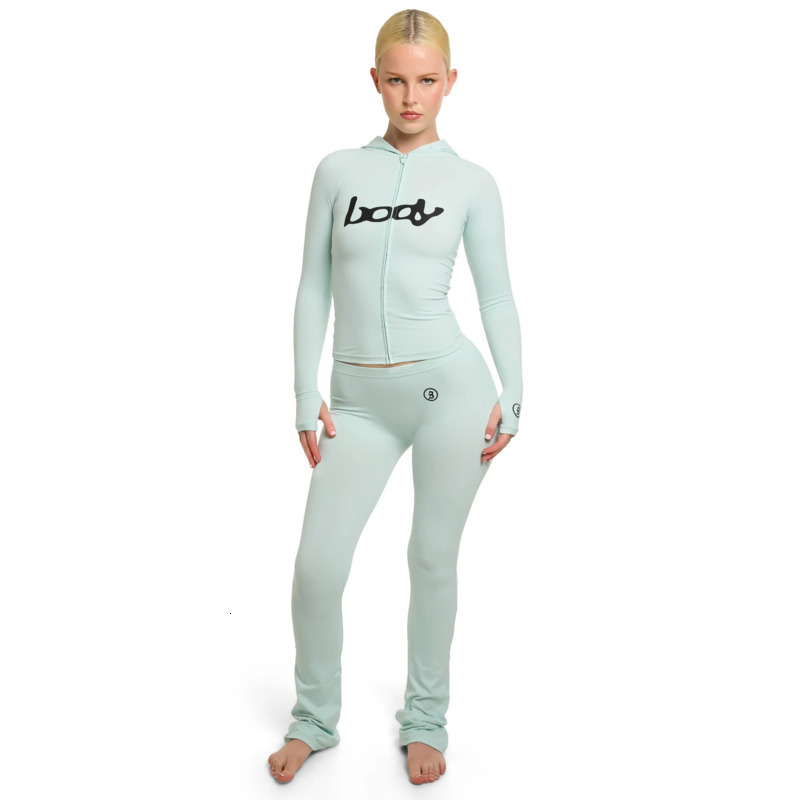 Womens Tracksuits Two Pieces Set 2025 Autumn New Fashion Versatile Sexy Letter Print Hooded Long Sleeve Cardigan Top And Pants Set 10 Colours