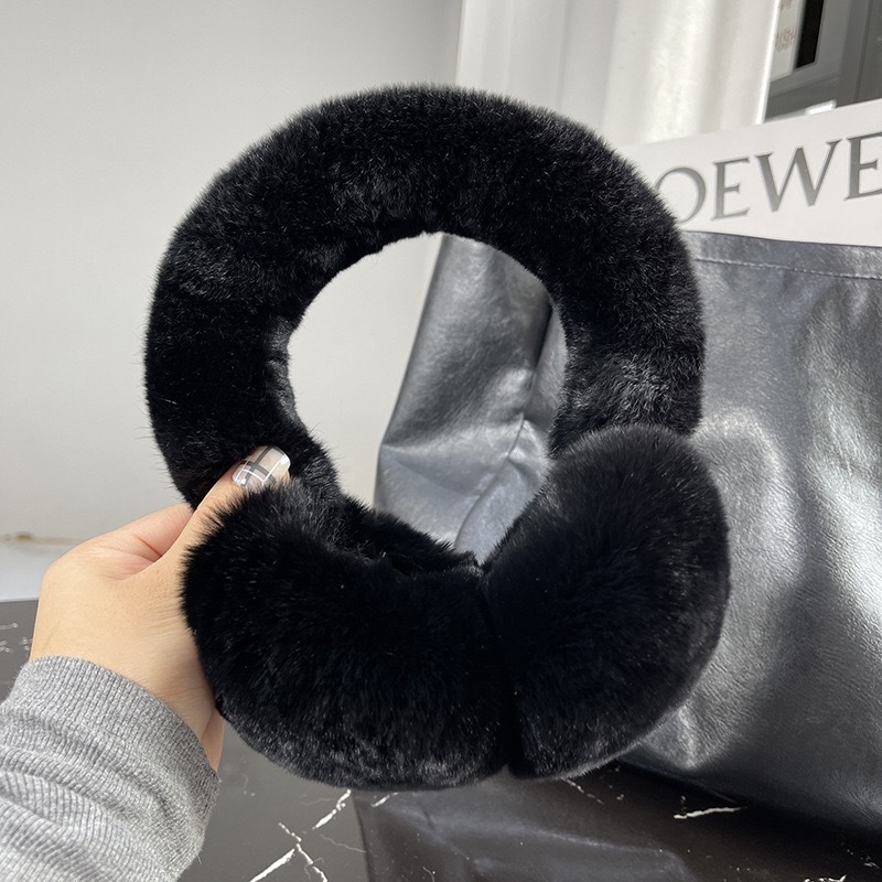 Female fur earmuffs winter earmuffs soft and warm cables genuine Rex rabbit earmuffs for cold weather 241127