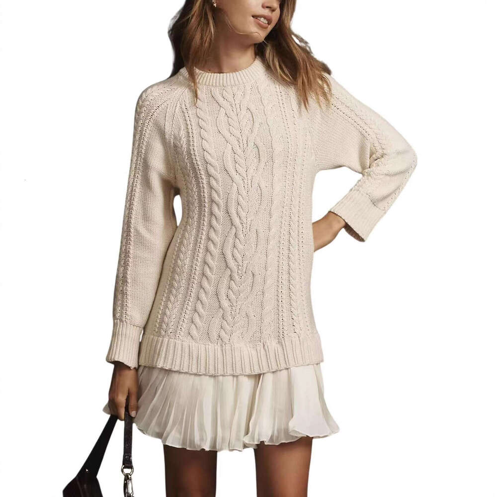 2025 Hot-Selling Cross-Border European and American Women's New Comfortable Casual Fashion Autumn Winter Cable Knit Sweater