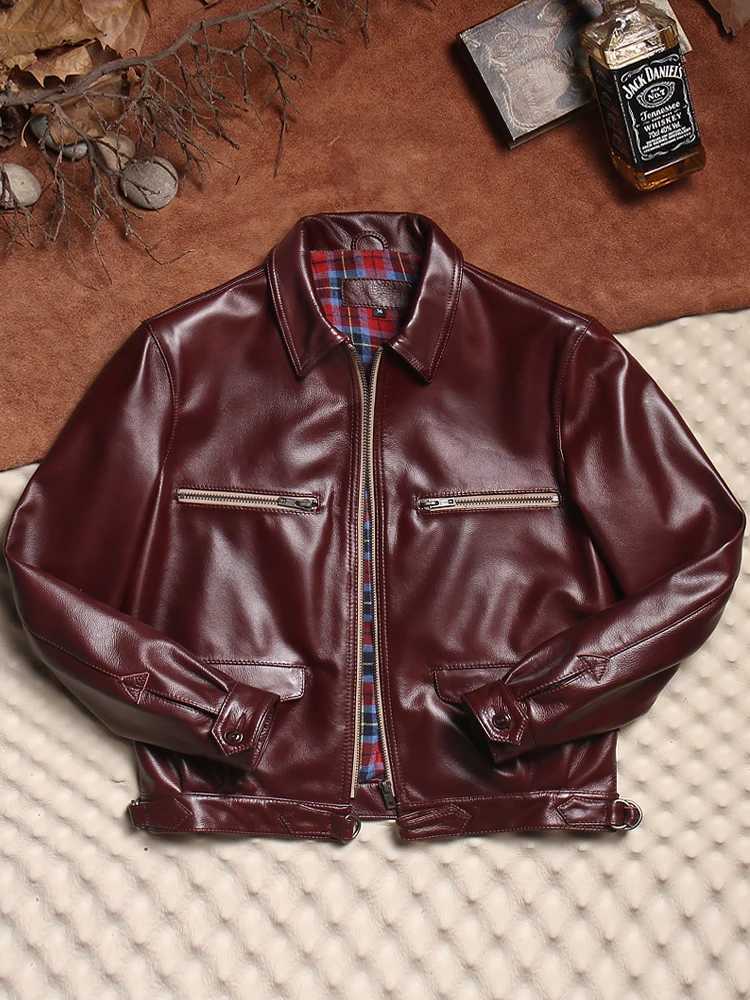 Harann De Fei Genuine Cowhide Leather Jaet Thi Outerwear Mens Pilot Sle Zipper Closure ort Fit Youthful Autumn Coat J251014