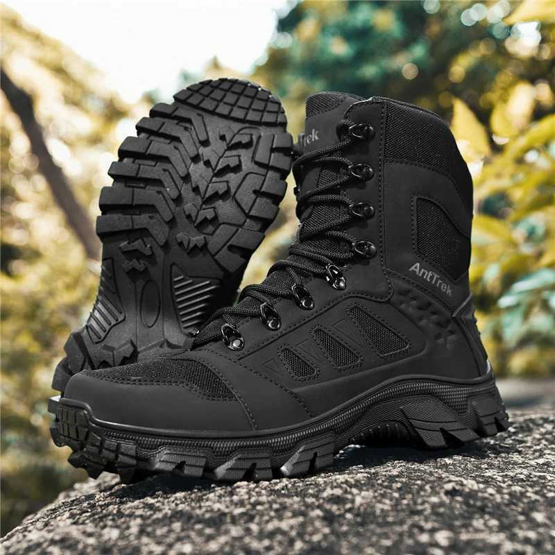 New Four Seasons Mens Outdoor Mountain Climbing and Field Training Military Boots Tactical Bootsand Desert Hiking Ankle Boots C251014