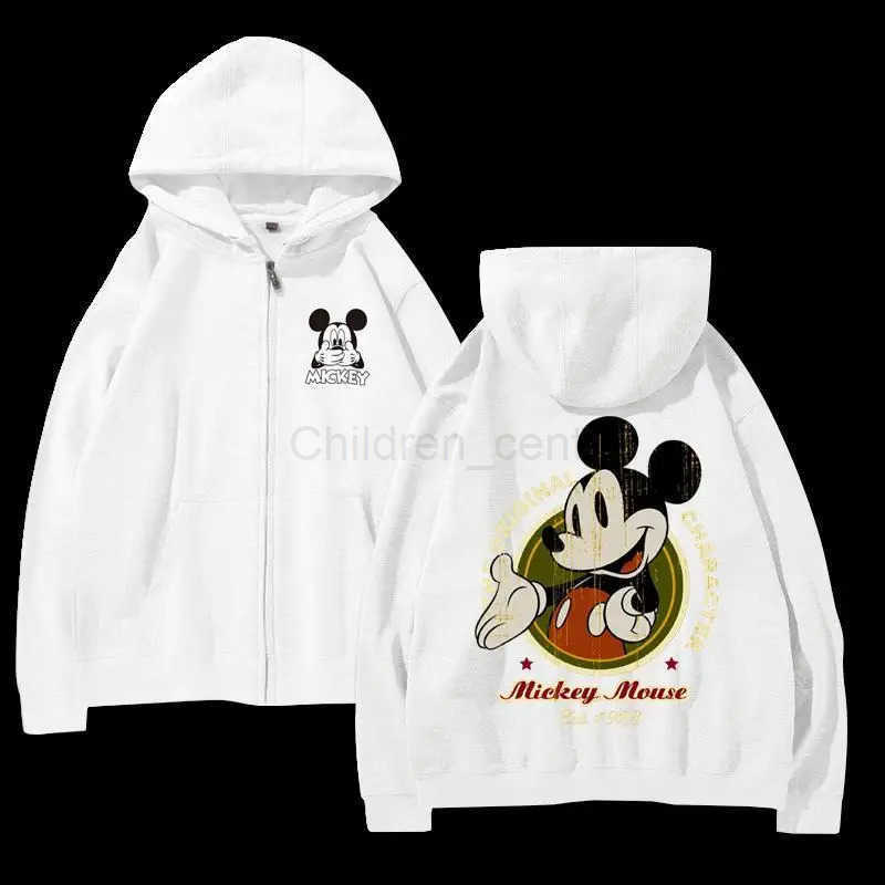 Disney Authentic Authorized Cartoon Disneyland Sport Mickey Minnie Anime Print Fashion Hoodie Mens Zip Jacket Plus Size H251014