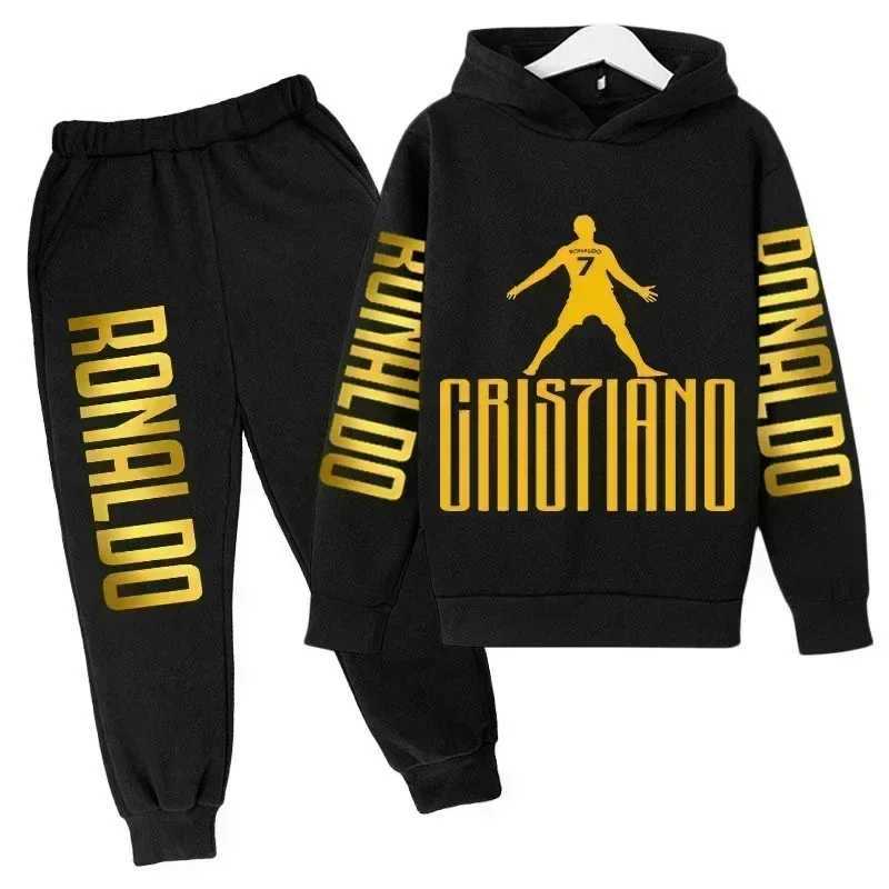 Autumn Fashion Brand Ronaldo Print Children Set HoodiePants Suit 2pcs Set Kid Boy Girl Clothes Casual Football Player Tracksuit X251014