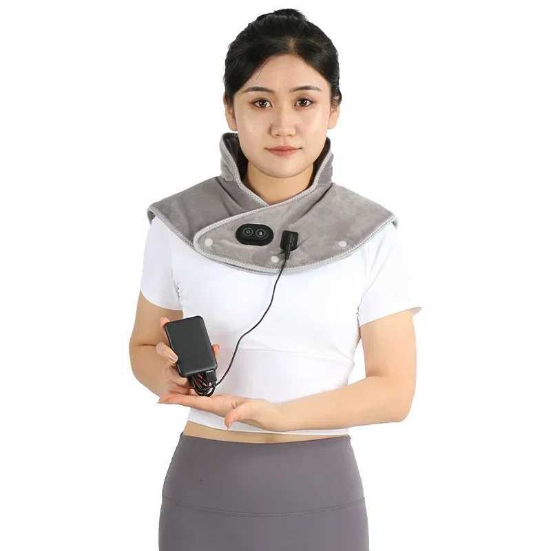 Electric Heating Shoulder Neck Pad Cervical Wrap Three Gear Thermal Compress Massager Vibration Shawl Warm Back Tool Relax Brace Y251014