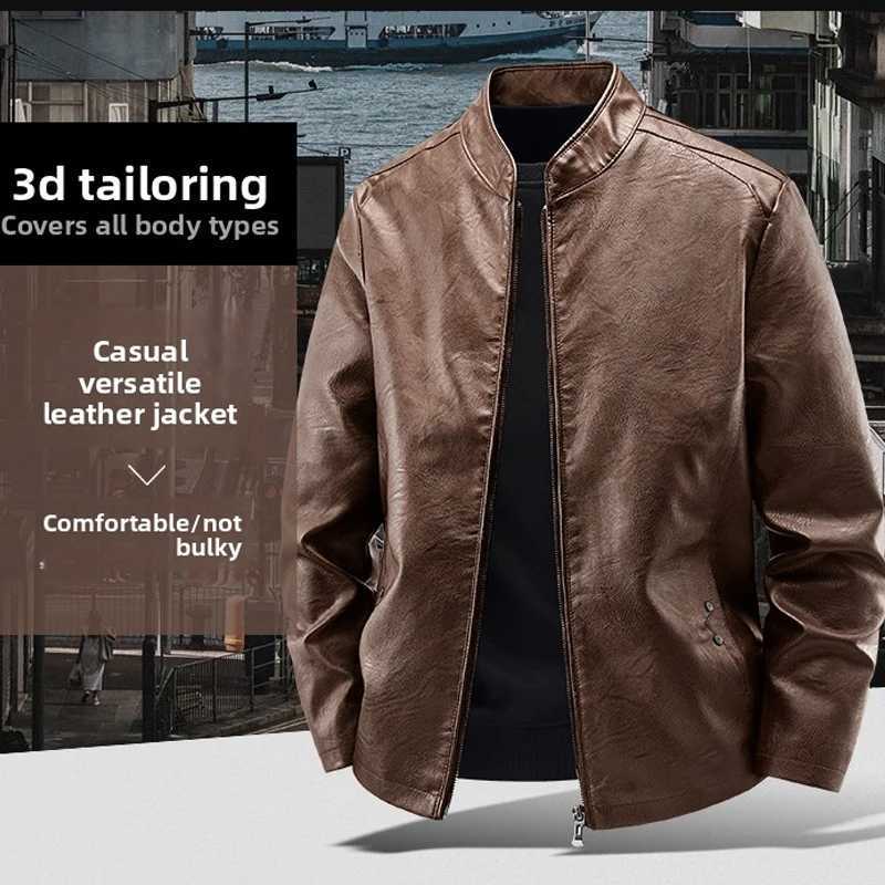 Autumn New Men Leather Jacket Black Biker Coat Korean Fashion Men PU Retro Leather Jacket Trend Casual Slim Fit Baseball Clothes J251014