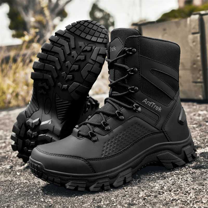 Mens Desert Combat Boots Outdoor Antislip Tactical Boots Hiking Desert Hunting Shoes Work Safety Mens BootsMilitary Boots C251014