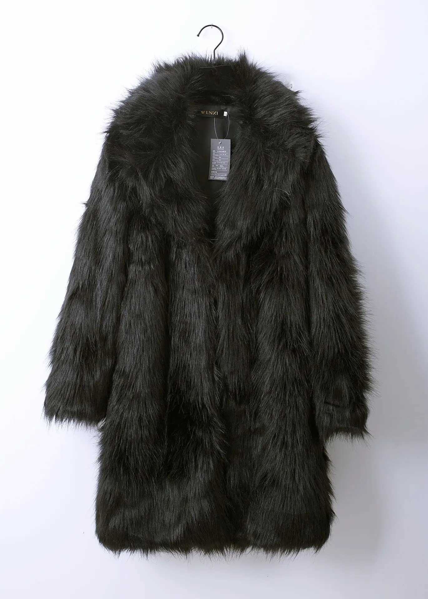 2025 Winter Black White Fur Coat Man Winter Warm Faux Fur Long Jacket Outerwears Outdoor Casual Fur Cardigan W251014