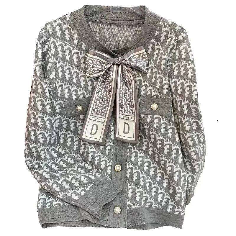 Spring Autumn Sweater Jacket 2025 New Women's Design Fashion Knitted Cardigan Coat Red Pink Black Grey Knitwear Tops Female