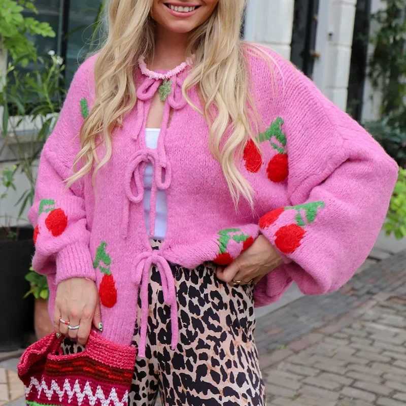 ZEKYE Womens Autumn Cloes Cute Cloes Long Sve Ropas De jeres Dress Pink Sweater Woman Cloing Autumn Cardigan W251014