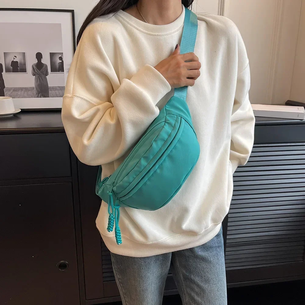 Canvas Running Waist Casual Fanny Packs Sport Chest Bag Banana bag for Women Sling Crossbody Pack Half Moon Belt 251014