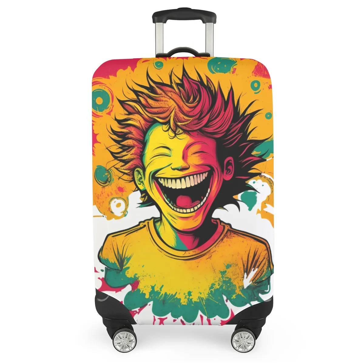 DHgatepod Allover Print Luggage Cover with Belt | Universal Suitcase Protector | Scratch Resistant Travel Case Covers