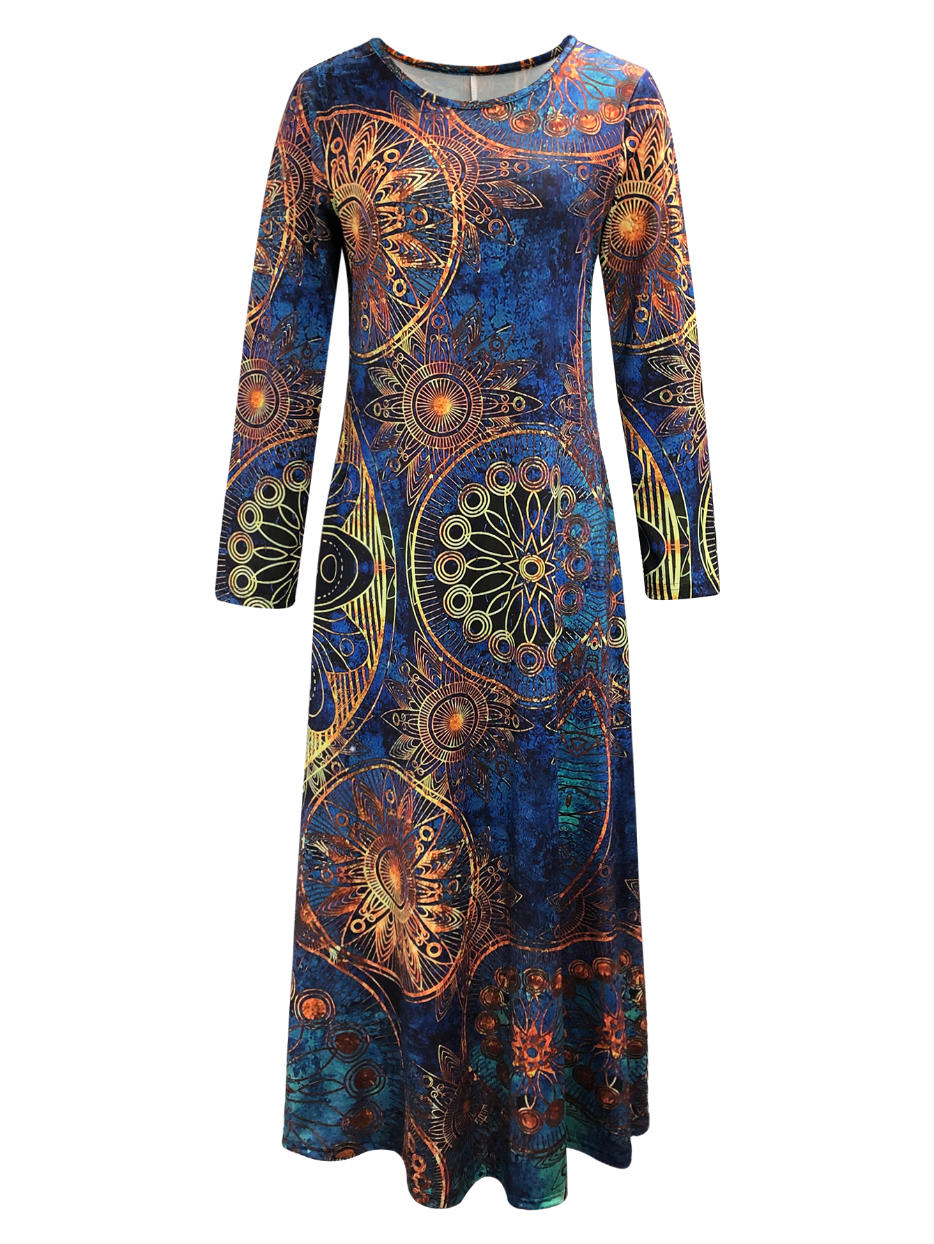 Women's Autumn Winter Ethnic - Style Elegant & Versatile Maxi Dress-CF40161