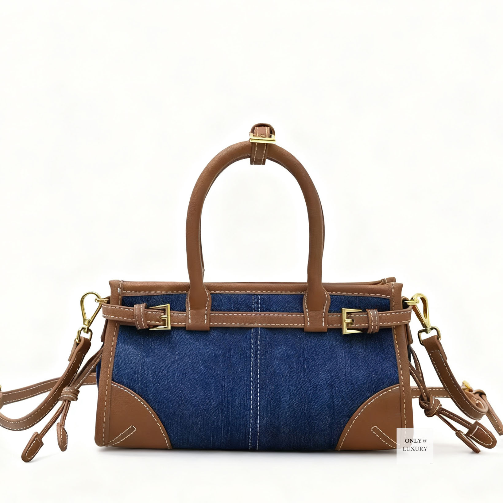 Luxury designer denim leather removable straps shoulder bag handbag fashion bags women lady crossbody messenger baguette small mini clutch tote 7A high quality