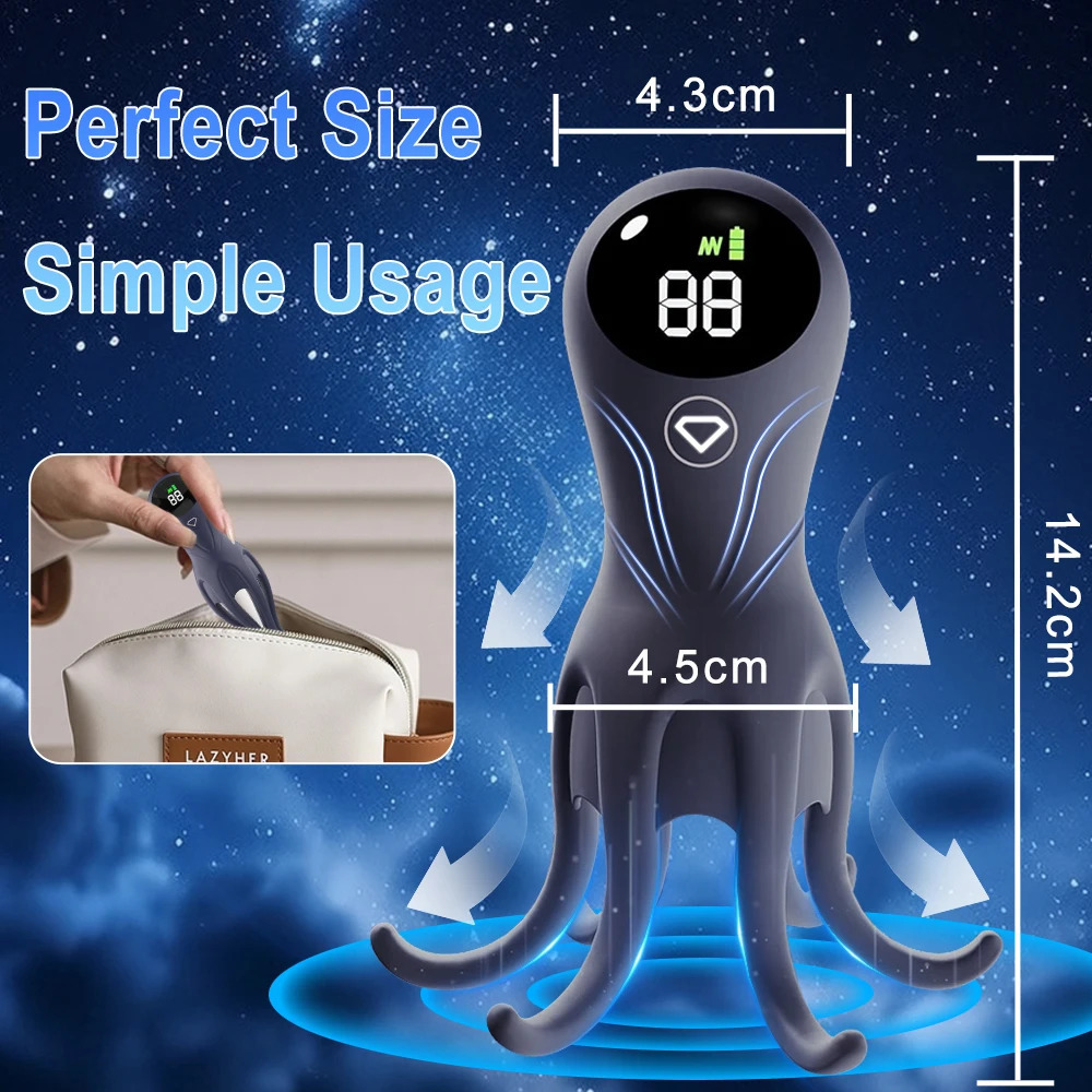 LCD Display Octopus Penis Exercise Massager For Male Adult Products Masturbation Aircraft Cup Electric Training Sex Toys 251011