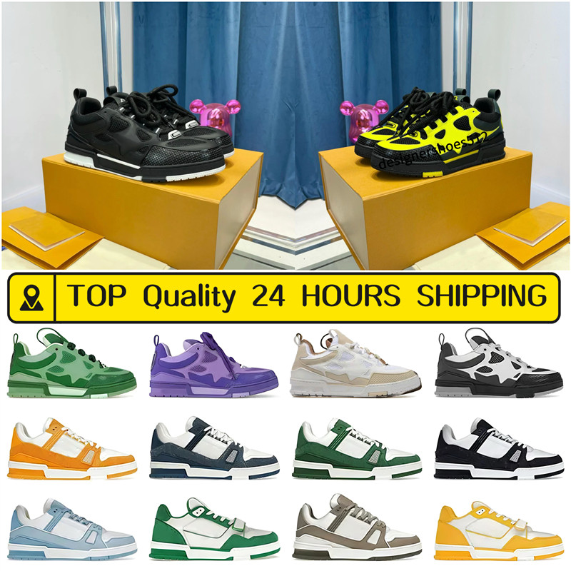 Sneakers Designer Skate Shoe Leather Casual Men Women Classic Trainers Plate-Forme Trainer Outdoor Running Shoes 66