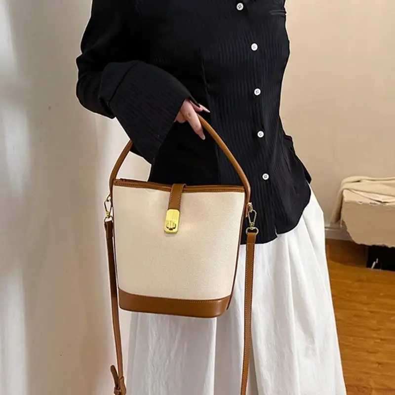 T3LE Fi PU Leather Color Splicing Small Bucket Bag for Wen Crossbody Shoder Handbag Purse with Adjustable Strap D251014