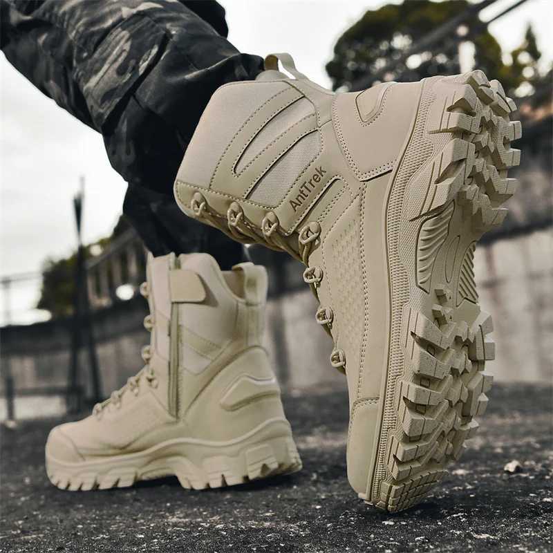 Mens Desert Combat Boots Outdoor Antislip Tactical Boots Hiking Desert Hunting Shoes Work Safety Mens BootsMilitary Boots C251014