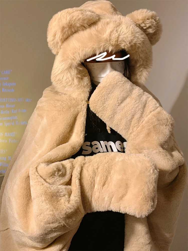 Thiened Plu Blanket Womens Winter Warm Office Nap Hooded awl oulder Cover Cartoon Sle Polyester Fiber Bedding Y251013