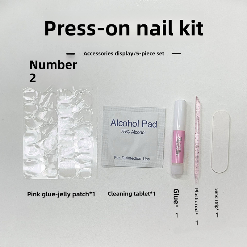 New Style Fashionable & Versatile Handmade Daily Wear Press-On Nails - Nude Pink Gradient with Gold Cat Eye & Fine Glitter, Removable