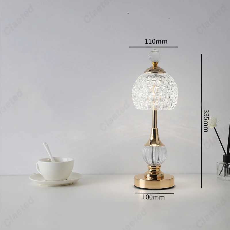 2023 New Metal Crystal Acrylic Table Lamp Bedroom Bedside Lamp Nordic Retro Home Decoration in Small Night Light Z251014