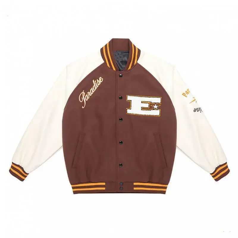Hot Sale Of The Season Spring Autumn American Retro Patchwork Embroidery Jacket Mens Trendy Oversize Baseball Coat Loose Fit Fu J251014