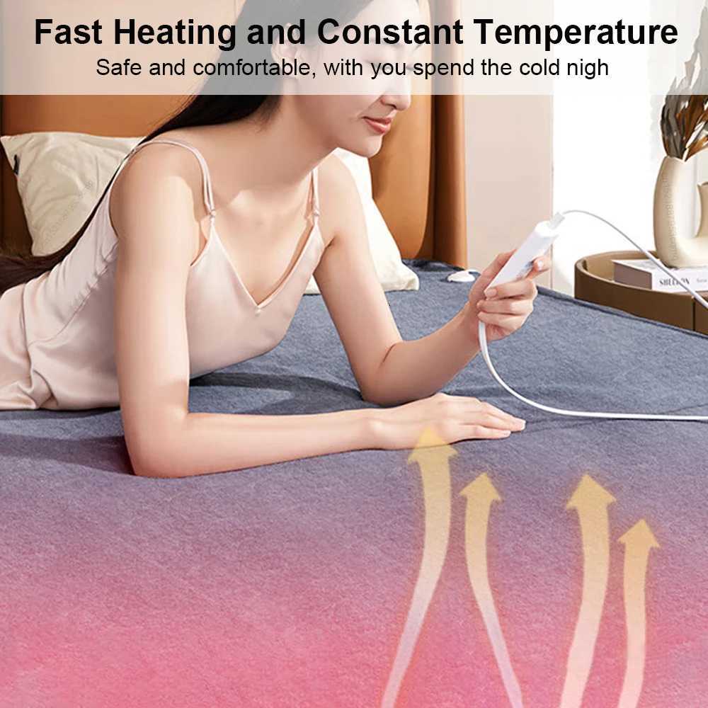 Electric Heating Blanket Automatic Thermostat Double Body Warmer Bed Mattress EU Plug 220V Electric Heated Carpets Mat Pad Y251014