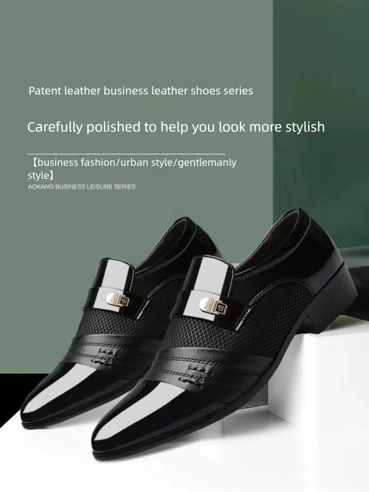 Ddmysports Large size formal men's leather shoes, black business casual British shoes, summer breathable mesh men's shoes OUTDOOR