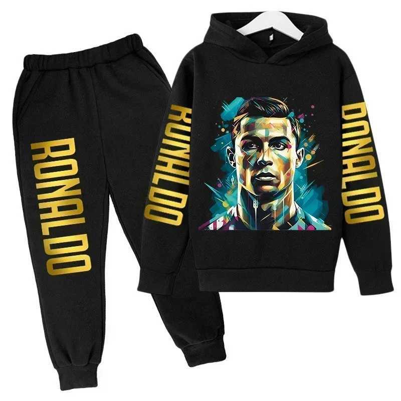 Autumn Fashion Brand Ronaldo Print Children Set HoodiePants Suit 2pcs Set Kid Boy Girl Clothes Casual Football Player Tracksuit X251014