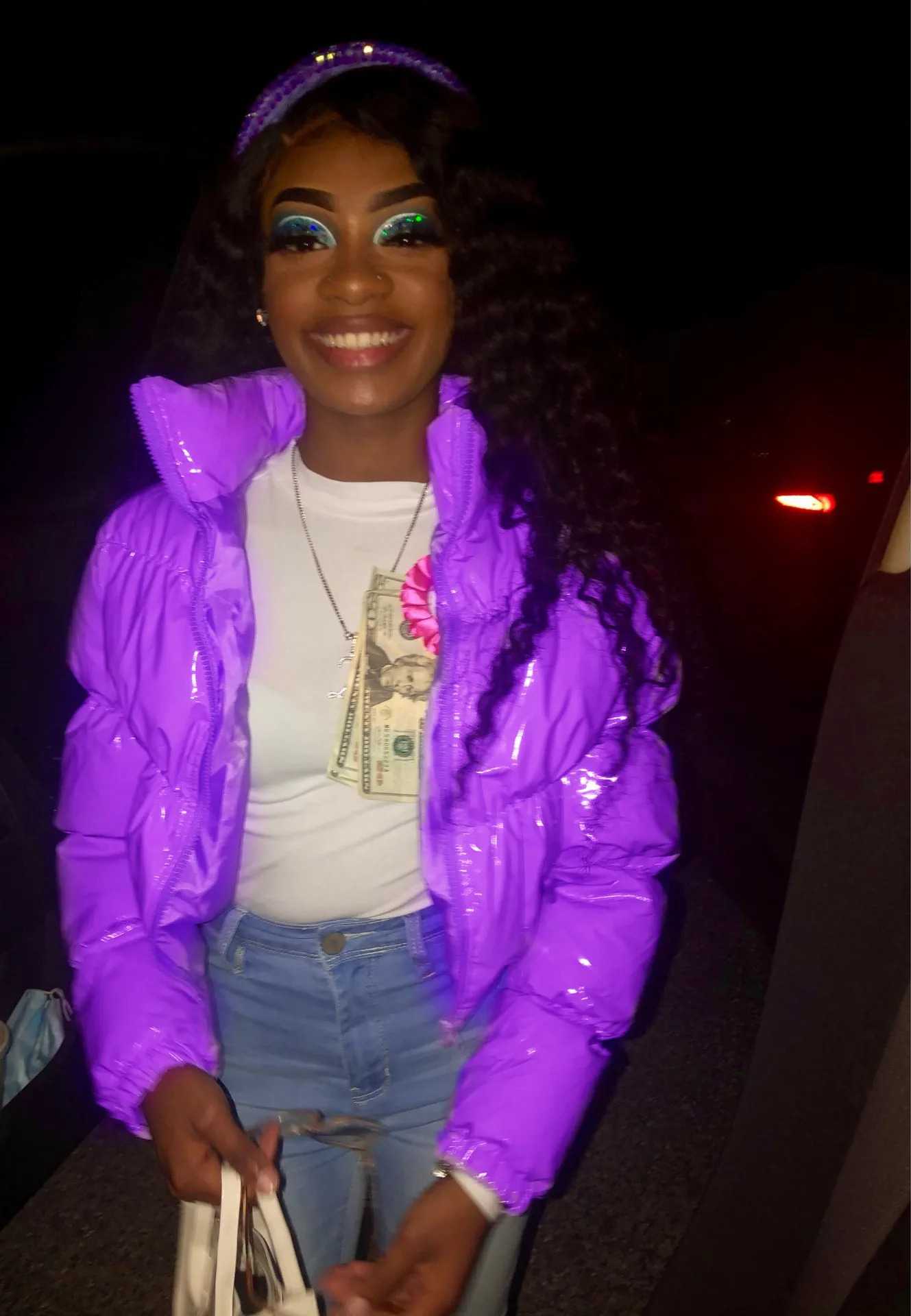 winter coat womens neon green shinny cropped long sleeve bubble winter coat puffer jacket for ladies 251011