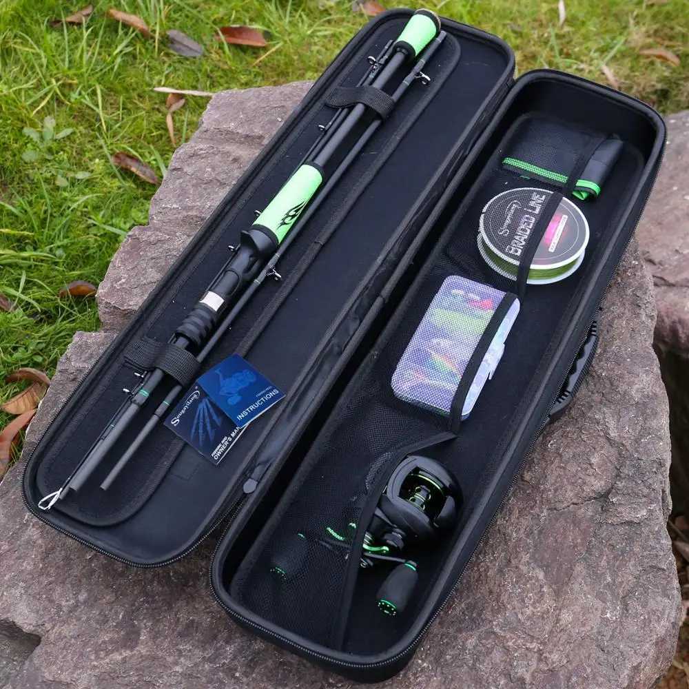 Sougayilang 4Section M Power Caon Fiber Baitcsting Rod Full Kit Casting Reel Set 100M Fishing Line Lures Hooks Jig Pesca Y251014