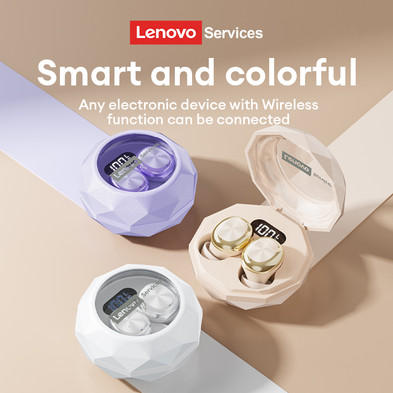 LenovoService Mini in-ear LE206 headphones low latency and Long battery life Bluetooth 6.0 noise-cancelling earphones suitable for sleep Earp Ultra-th