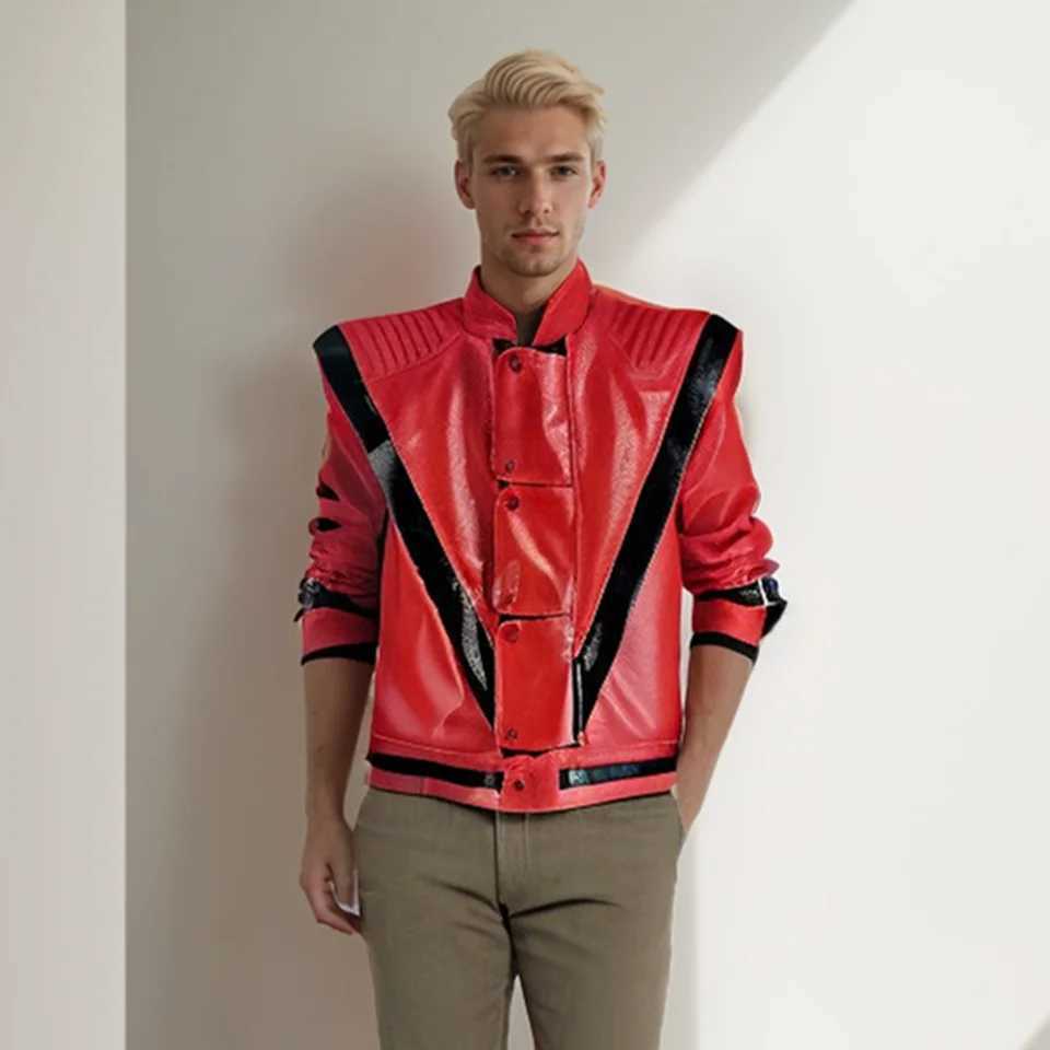 Michael Scary Night Red Leather Jacket Best Halloween Costume Christmas Gift J251014