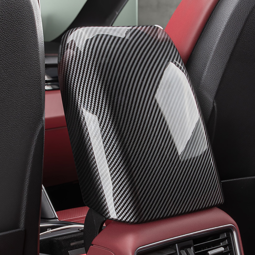 Car Carbon Fiber Center Console Armrest Box Panel Protection Cover Trim For Porsche Cayenne 2018-2024 Interior Accessories