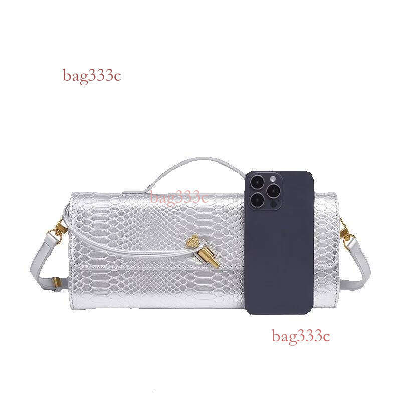 Snake Pattern Organ Horizontal Small Square Handheld Shoulder Crossbody Evening Bag For Women Portable Cowhide Woven Bag