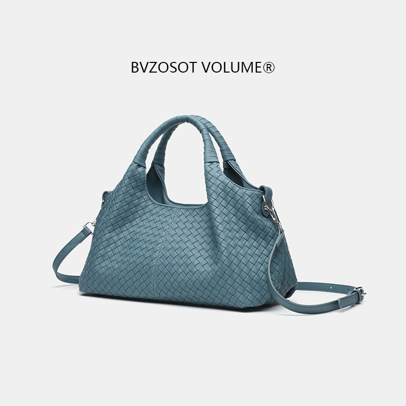 Women's woven handbag lazy style commuter bag large-capacity shoulder bag niche retro design crossbody bag