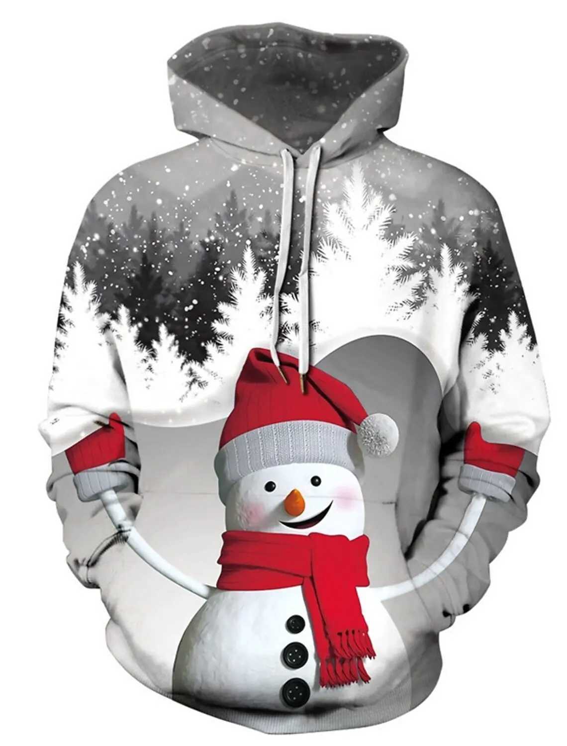 3D Santa Claus Print Mens Hoodie Autumn Winter Christmas Elements Fashion Sweatshirt Outdoor Street Christmas Party Men Clothes J251203