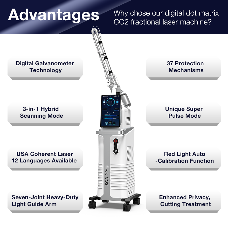 2025 High Quality CO2 Fractional Laser Machine for Skin Rejuvenation Acne Removal RF 100W Fractional Co2 Laser Machine