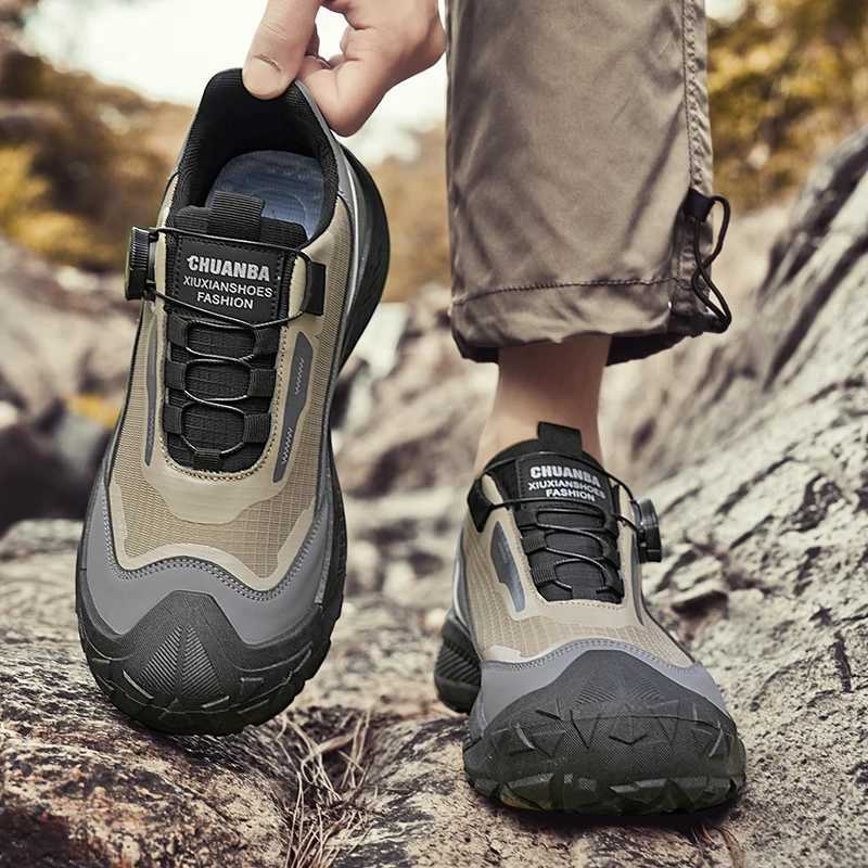 Fashion Knob Design Mens Trekking Shoes Outdoor Camping Hiking Sneakers Men Trainers Platform Wearable Walking Shoes For Men C251014