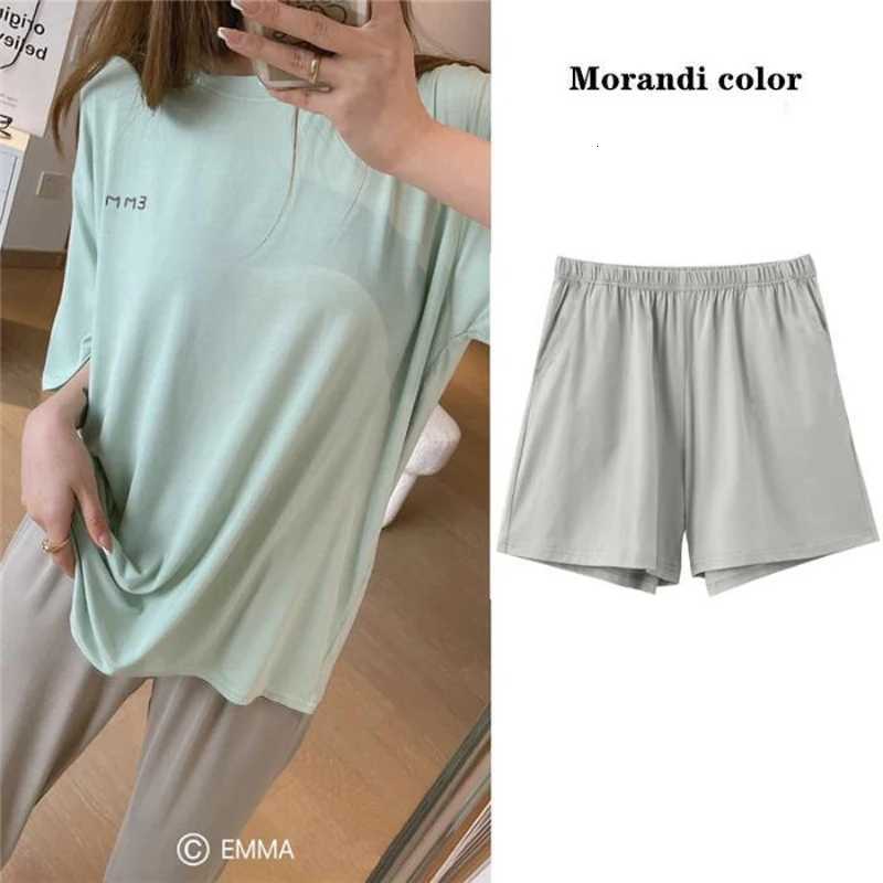 3 Sets Of Spring And Summer New Ladies Pajamas Girls ShortSleeved Loungewear Sweet Simple Imitation Cotton Loungewear SetT251014